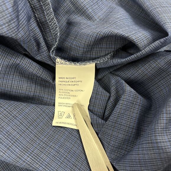 New Mens Van Heusen SS Classic Fit Button Down Shirt Size 2XL Blue Black NWT - Picture 6 of 8